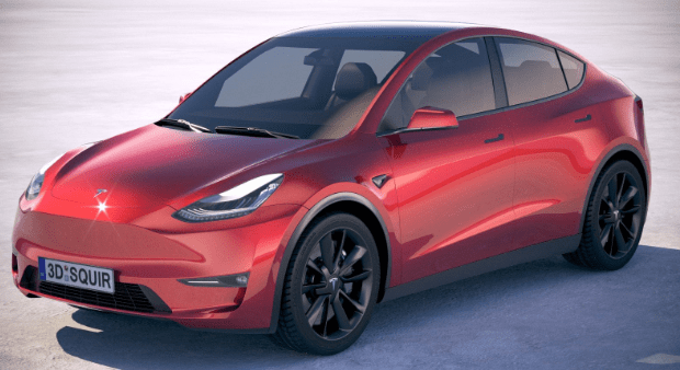 汽车模型素材！特斯拉Tesla Model Y 2021真实汽车高质量3D模型-123资源网