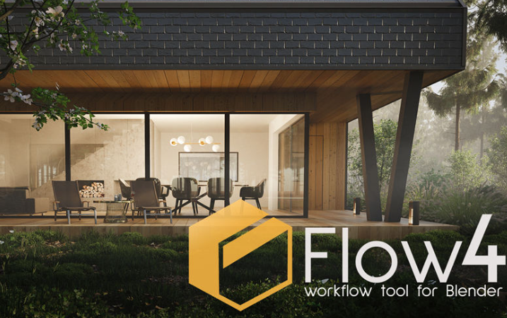 【Blender插件】Flow 4.0.2-The Next-Level Asset Tool 模型预设管理器+预设库-123资源网