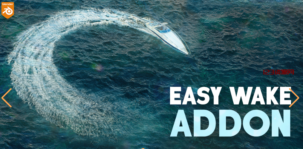 Blender插件|逼真海洋场景水面效果 Easy Wake v1.0 – Dynamic Ocean Addon-123资源网